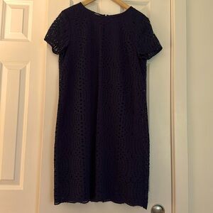 Maggie London navy eyelet dress.